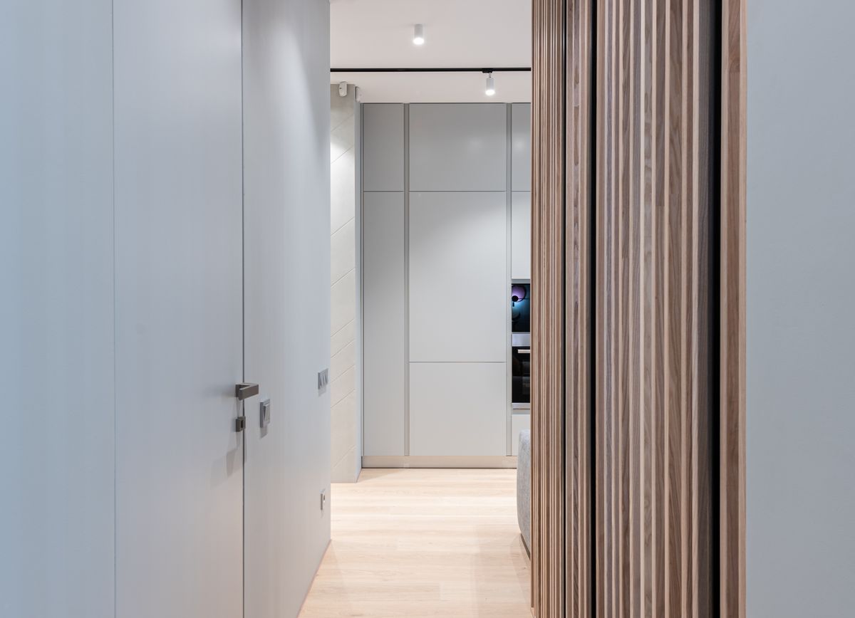 Puertas de interior en un pasillo de estilo moderno